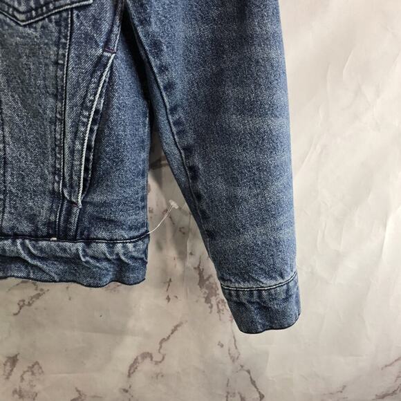 Pilcro Jacket Women XS Denim Jean Trucker Faux Fur Shearling Sherpa - Picture 4 of 11